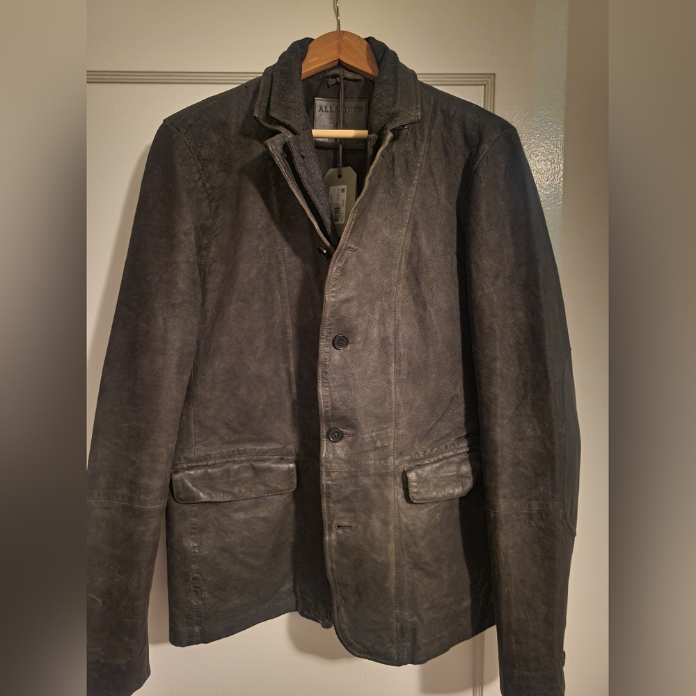All Saints leather blazer